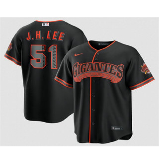 Men's San Francisco Giants #51 Jung Hoo Lee Black 2026 Alternate Stadium Stitched Jersey