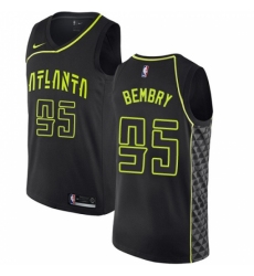 Men's Nike Atlanta Hawks #95 DeAndre' Bembry Authentic Black NBA Jersey - City Edition