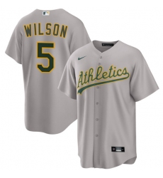 Men's Oakland Athletics #5 Jacob Wilson Gray 2024 Away Limited Stitched Jersey
