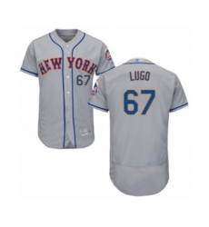 Men's New York Mets #67 Seth Lugo Grey Road Flex Base Authentic Collection Baseball Player Jersey