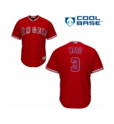 Youth Los Angeles Angels of Anaheim #3 Taylor Ward Authentic Red Alternate Cool Base Baseball Player Jersey