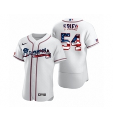 Men Max Fried #54 Atlanta Braves White 2020 Stars & Stripes 4th of July Jersey