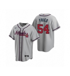 Men's Atlanta Braves #54 Max Fried Nike Gray 2020 Replica Road Jersey