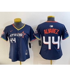 Women's Houston Astros #44 Yordan Alvarez Navy 2025 City Connect With Texas Patch Limited Stitched Baseball Jersey(Run Small)