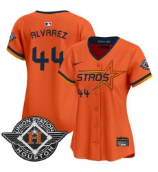 Women's Houston Astros #44 Yordan Alvarez Orange 2025 City Connect Limited Stitched Baseball Jersey(Run Small)
