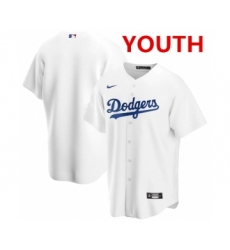 Youth Los Angeles Dodgers Blank White Cool Base Stitched MLB Jersey