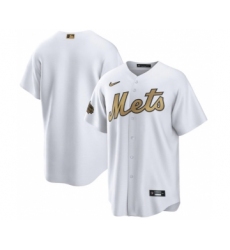 Men's New York Mets Blank White 2022 All-Star Cool Base Stitched Baseball Jersey