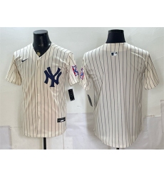 Men's New York Yankees Blank Cream 2026 Field of Dreams Stadium Stitched Baseball Jersey