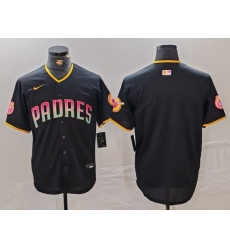 Men's San Diego Padres Blank Black Cool Base Stitched Baseball Jersey