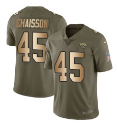 Men's Jacksonville Jaguars #45 K'Lavon Chaisson Olive Gold Stitched NFL Limited 2017 Salute To Service Jersey