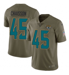Men's Jacksonville Jaguars #45 K'Lavon Chaisson Olive Stitched NFL Limited 2017 Salute To Service Jersey