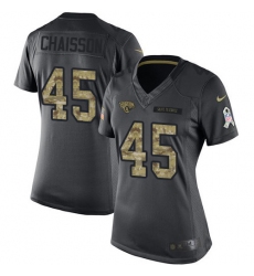 Women's Jacksonville Jaguars #45 K'Lavon Chaisson Black Stitched NFL Limited 2016 Salute to Service Jersey