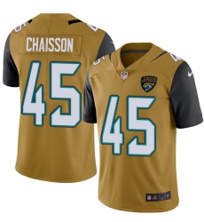 Youth Jacksonville Jaguars #45 K'Lavon Chaisson Gold Stitched NFL Limited Rush Jersey