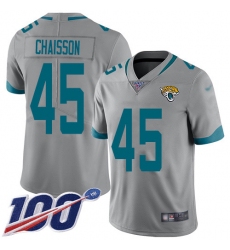 Youth Jacksonville Jaguars #45 K'Lavon Chaisson Silver Stitched NFL Limited Inverted Legend 100th Season Jersey