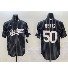 Men's Los Angeles Dodgers #50 Mookie Betts Black Cool Base Stitched Baseball Jersey
