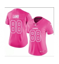 Women's NFL Dallas Cowboys #88 CeeDee Lamb Pink Limited Stitched Jersey(Run Small)