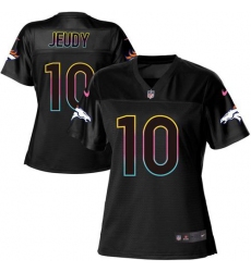 Women's Denver Broncos #10 Jerry Jeudy Black Fashion Game Jersey