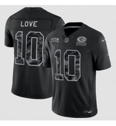 Men's Green Bay Packers #10 Jordan Love Black 2026 F.U.S.E. Salute to Service Limited Football Stitched Jersey