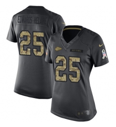 Women's Kansas City Chiefs #25 Clyde Edwards-Helaire Black Stitched Limited 2016 Salute to Service Jersey