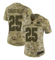 Women's Kansas City Chiefs #25 Clyde Edwards-Helaire Camo Stitched Limited 2018 Salute To Service Jersey