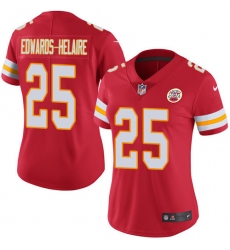 Women's Kansas City Chiefs #25 Clyde Edwards-Helaire Red Team Color Stitched Vapor Untouchable Limited Jersey