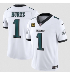 Men's Philadelphia Eagles #1 Jalen Hurts White 2026 F.U.S.E. 4-Star C Vapor Untouchable Limited Football Stitched Jersey