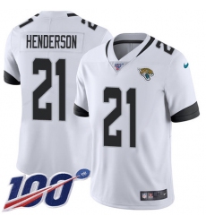 Youth Jacksonville Jaguars #21 C.J. Henderson White Stitched 100th Season Vapor Untouchable Limited Jersey