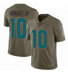 Men's Jacksonville Jaguars #10 Laviska Shenault Jr. Olive Stitched Limited 2017 Salute To Service Jersey