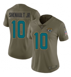Women's Jacksonville Jaguars #10 Laviska Shenault Jr. Olive Stitched Limited 2017 Salute To Service Jersey