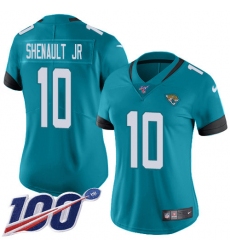 Women's Jacksonville Jaguars #10 Laviska Shenault Jr. Teal Green Alternate Stitched 100th Season Vapor Untouchable Limited Jersey