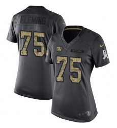Women's New York Giants #75 Cameron Fleming Black Stitched Limited 2016 Salute to Service Jersey