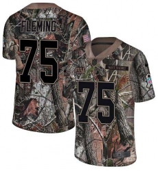 Youth New York Giants #75 Cameron Fleming Camo Stitched Limited Rush Realtree Jersey