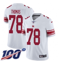 Men's New York Giants #78 Andrew Thomas White Stitched NFL 100th Season Vapor Untouchable Limited Jersey