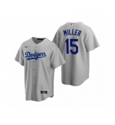 Men's Los Angeles Dodgers #15 Bobby Miller Gray 2020 MLB Draft Replica Alternate Jersey
