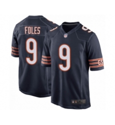 Men's Chicago Bears #9 Nick Foles Navy Game Team Color Jersey