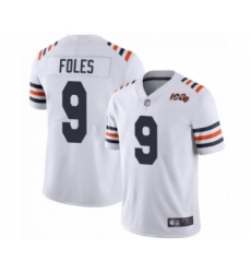Men's Chicago Bears #9 Nick Foles White Alternate Classic 100th Season Limited Jersey