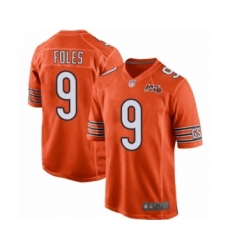 Women's Chicago Bears #9 Nick Foles Orange 100th Season Game Team Color Jersey