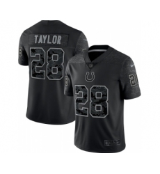 Men's Indianapolis Colts #28 Jonathan Taylor Black Reflective Limited Stitched Football Jersey