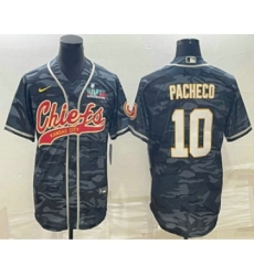 Men's Kansas City Chiefs #10 Isiah Pacheco Grey Camo With Super Bowl LVII Patch Cool Base Stitched Baseball Jersey