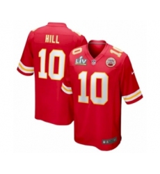 Men's Kansas City Chiefs #10 Tyreek Hill Red Super Bowl LV game Jersey