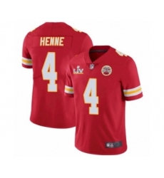 Men's  Kansas City Chiefs #4  Chad Henne Red 2021 Super Bowl LV Jersey
