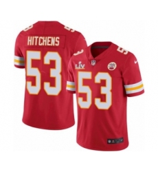 Men's  Kansas City Chiefs #53 Anthony Hitchens Red 2021 Super Bowl LV Jersey