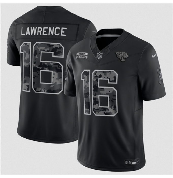Men's Jacksonville Jaguars #16 Trevor Lawrence Black F.U.S.E. 2026 Salute to Service Limited Football Stitched Jersey