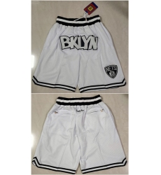 Mens Brooklyn Nets White Shorts