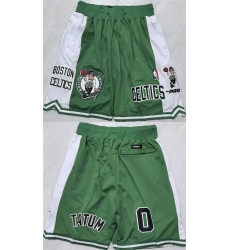 Men's Boston Celtics Green White Shorts (Run Small)