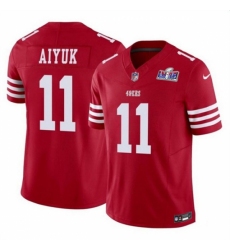 Men's San Francisco 49ers #11 Brandon Aiyuk Red 2023 F U S E Vapor Limited Stitched Football 2024 Super Bowl LVIII Jersey