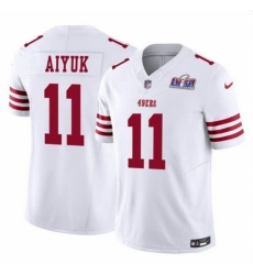 Men's San Francisco 49ers #11 Brandon Aiyuk White 2023 F U S E Vapor Limited Stitched Football 2024 Super Bowl LVIII Jersey
