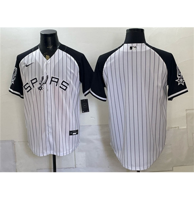 Men's San Antonio Spurs Blank White Stitched Baseball Jersey