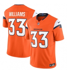 Men's Denver Broncos #33 Javonte Williams Orange 2024 F.U.S.E. Alternate Vapor Limited Football Stitched Jersey