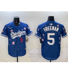 Men's Los Angeles Dodgers #5 Freddie Freeman Royal 2025 Tokyo Series Limited Stitched Baseball Jersey